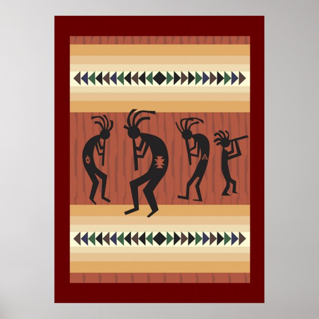 Kokopelli Tribal Poster Print (Vorne)