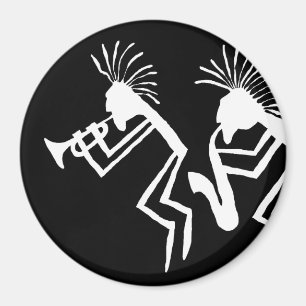Kokopelli Trompeters-Petroglyphe Magnet
