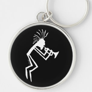 Kokopelli Trompeters-Petroglyphe Schlüsselanhänger