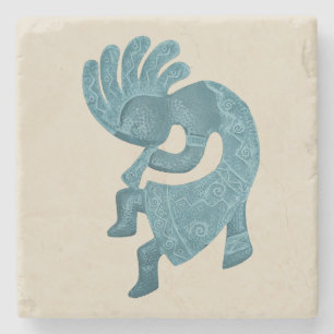 Kokopelli, Türkis, Südwesten Steinuntersetzer