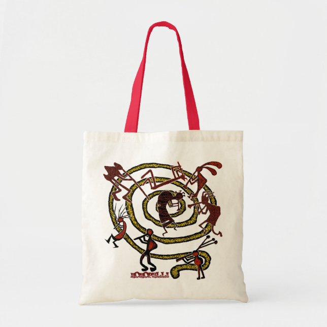Kokopelli u. Spirale - Budget-Tasche #1 Tragetasche (Vorne)