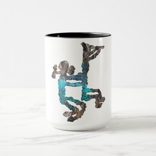 Kokopelli und Frau Petroglyph Tasse (Zentrum)