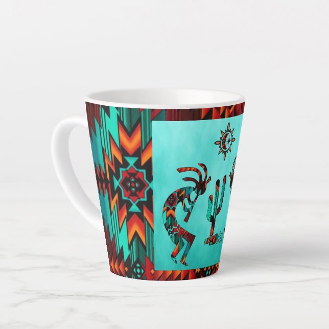 Kokopelli und Kakteen Milchtasse (Linke Ecke)