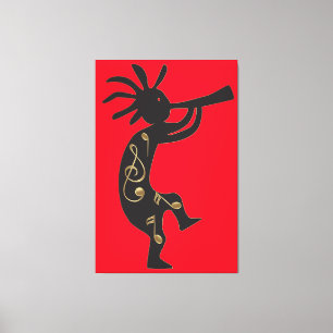 Kokopelli und Music Canvas Print Leinwanddruck