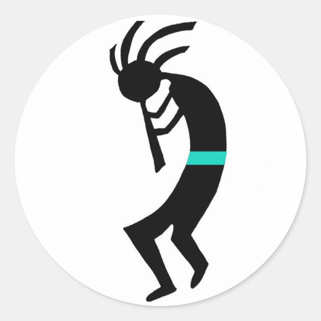 Kokopelli — Ureinwohner Amerikas Runder Aufkleber (Vorderseite)