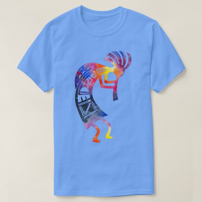 Kokopelli Watercolor Native American T-Shirt (Design vorne)