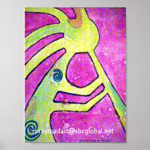 Kokopelli Watercolor Poster