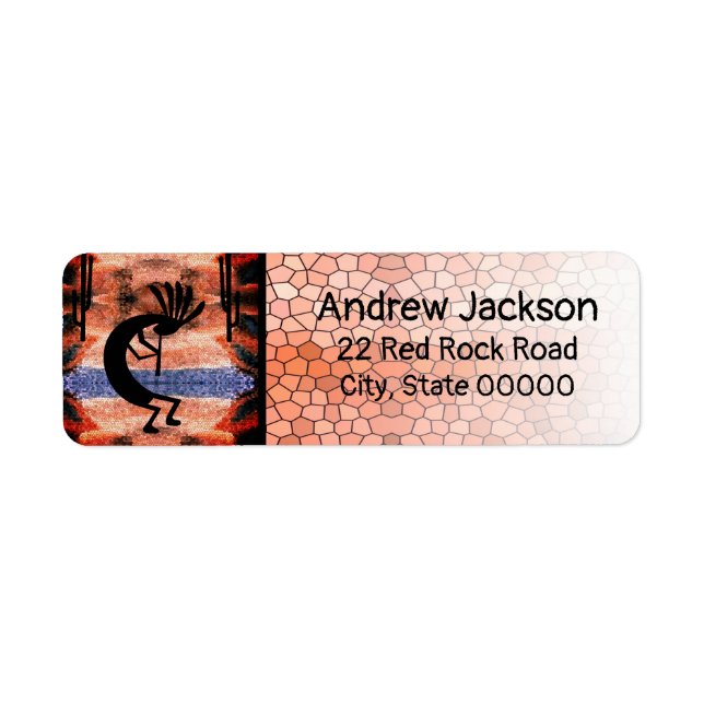 Kokopelli Wüste Landscape Return Address Label (Vorne)