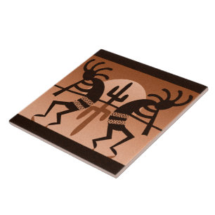 Kokopelli Wüste Sun Cactus Southwest Keramik Tile Fliese