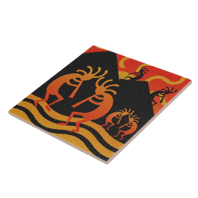 Kokopelli Wüste Sunset Southwest Fliese (Seite)