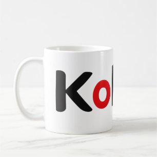 Kokoro Schwarz und Roter Text Kaffeetasse