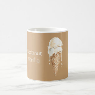 Kokos-Vanille-Eiscreme-Tüte Kaffeetasse
