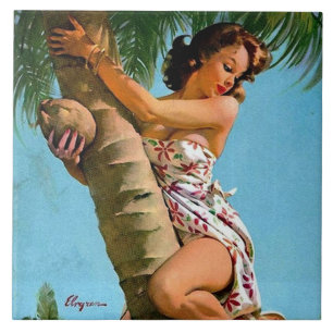 Kokosbaum Pin-up Fliese