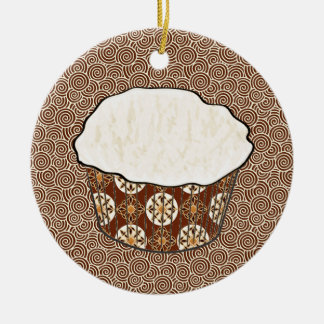 Kokoskuchen, japanischer Swirbeluntergrund Keramik Ornament