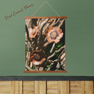 Kokosnuss-Blume rustikal Wandteppich Mit Holzrahmen