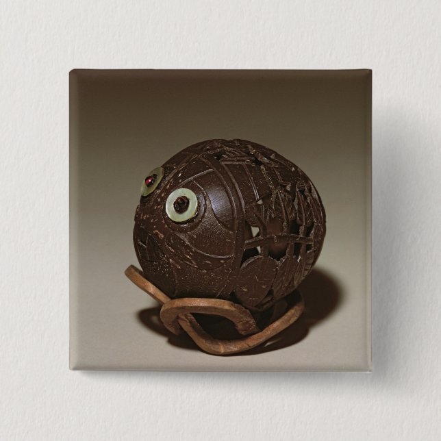 Kokosnuss gemeißelt in ein Gesicht, c.1895 Button (Vorderseite)