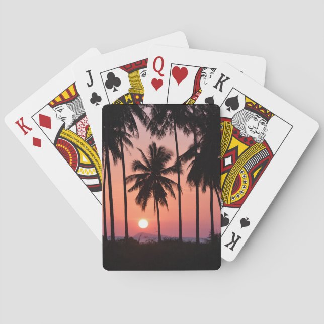 Kokosnuss-Palme-Landschaft Spielkarten (Rückseite)