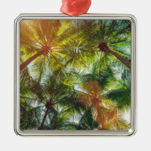 Kokosnuss-Palmen auf dem Strand Ornament Aus Metall