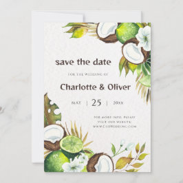 Kokosnuss Save the Date Limon Einladung