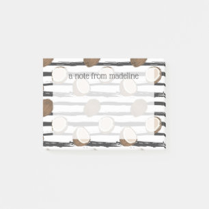 Kokosnüsse auf Schmutz Stripes Muster Post-it Klebezettel