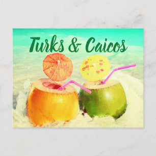 Kokosnüsse aus Turks und Caicos Postkarte
