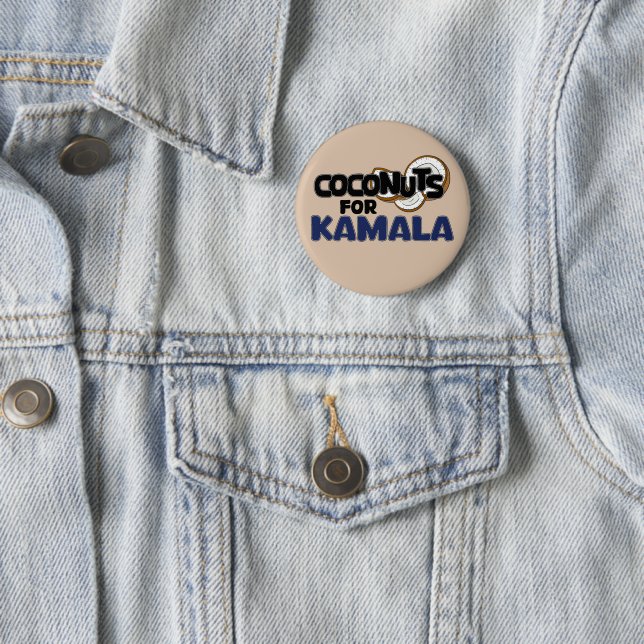 Kokosnüsse für Kamala Harris Funny Coconut Tree Me Button (Beispiel)