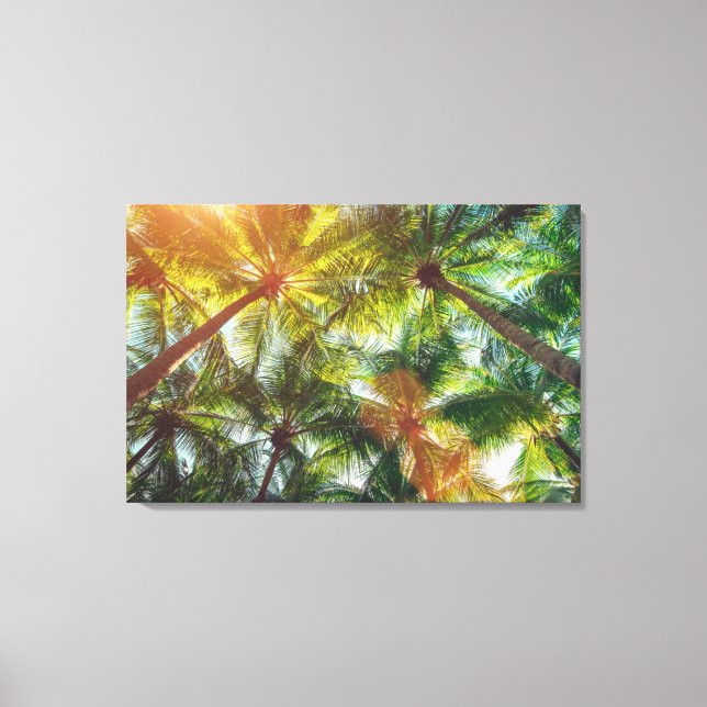 Kokospalmen am Strand Leinwanddruck (Vorderseite)