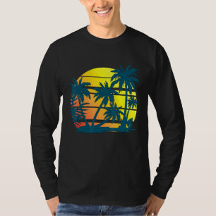 Kokospalmen Bäume Sommerurlaub Strand tropisch T-Shirt