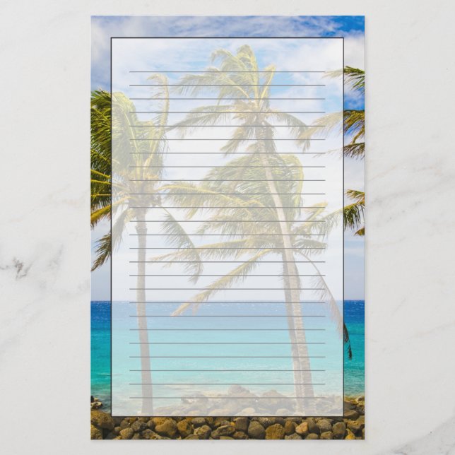 Kokospalmen (Cocos nucifera) Briefpapier (Vorderseite)