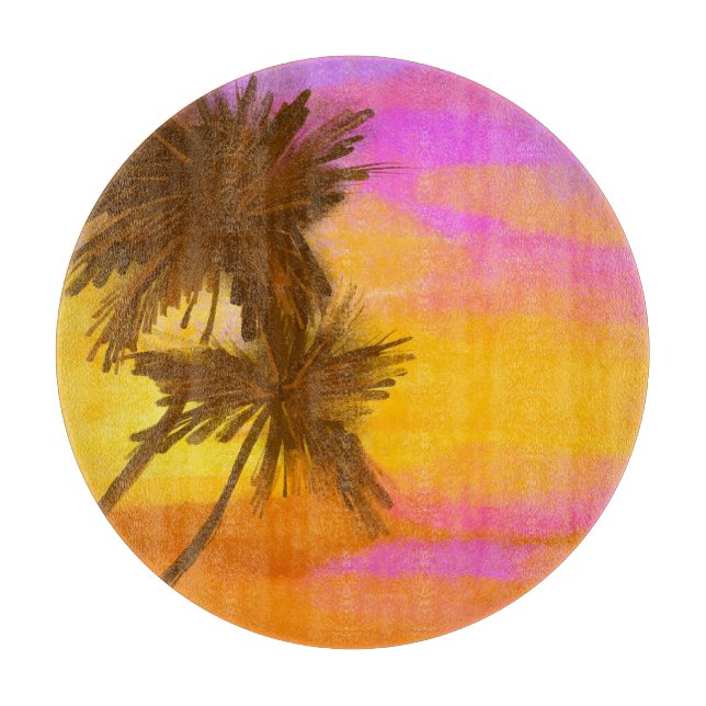 Kokospalmen, tropisches Sommerthema. Schneidebrett (Vorderseite)