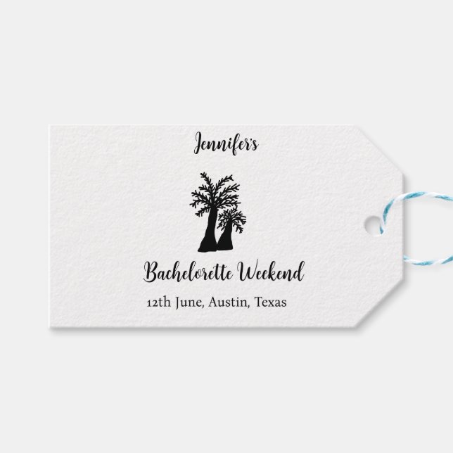 Kokospalmenklub am Wochenende Bachelorette Name Geschenkanhänger (Vorderseite (Horizontal))