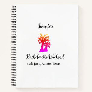 Kokospalmenklub am Wochenende Bachelorette Name Notizbuch