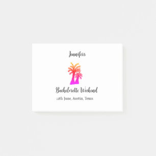 Kokospalmenklub am Wochenende Bachelorette Name Post-it Klebezettel