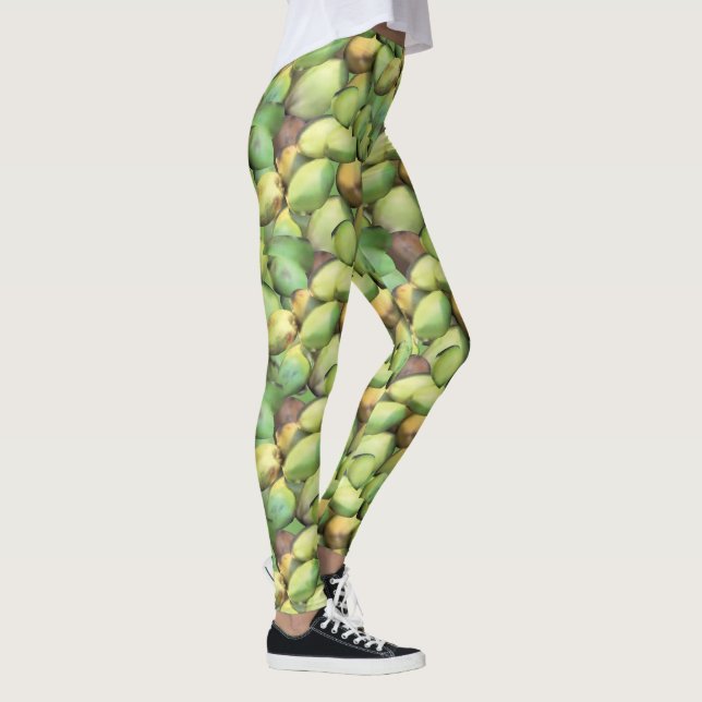 Kokospalmenmuster aus tropischem Obst Leggings (Rechts)