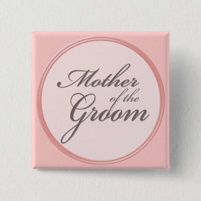 Koksgraue hellrosa Mutter des Bräutigams Button (Vorderseite)