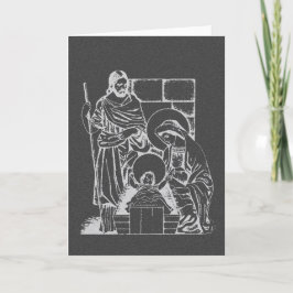 Koksgraue und weiße Geburt Christis-Szene Feiertagskarte