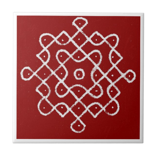 Kolam Rangoli Fliese (Vorderseite)