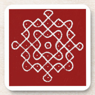 Kolam Rangoli Glass Untersetzer