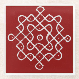 Kolam Rangoli Glasuntersetzer