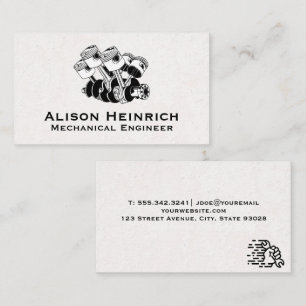 Kolben Auto Motor Visitenkarte