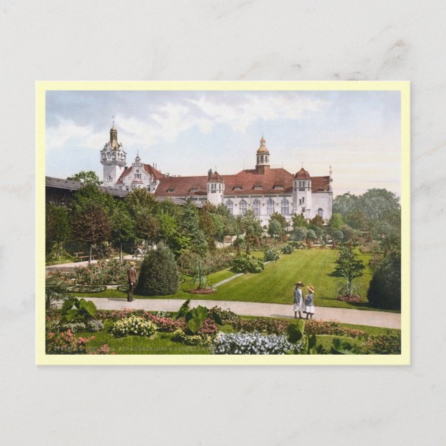 Kolberg Strandschloss Rosengarten Postkarte (Vorderseite)