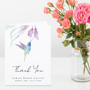 Kolibri-Aquarell-Begräbnis-Gedenkkarte Dankeskarte