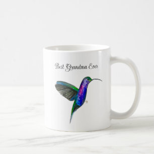 Kolibri-Aquarell-Blumen-Oma-Nana-Garten Kaffeetasse