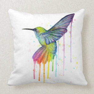 Kolibri-Aquarell-Kunst-Kissen Kissen
