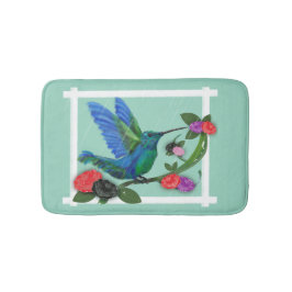 Kolibri auf aquamarin badematte