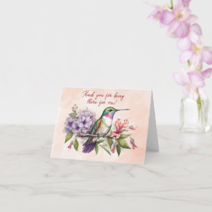 Kolibri auf Ast Danke für deine Anwesenheit Karte