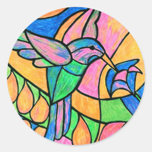 Kolibri-Aufkleber Runder Aufkleber