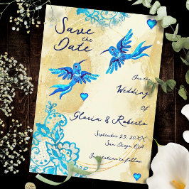 Kolibri-Barock-Gold-Eleganz-Mexikanische-Hochzeit Save The Date