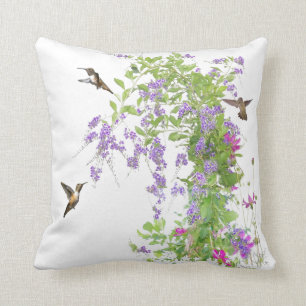 Kolibri-Blumen-Kissen Kissen