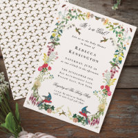 Kolibri-Blumen Vintage-Baby-Party